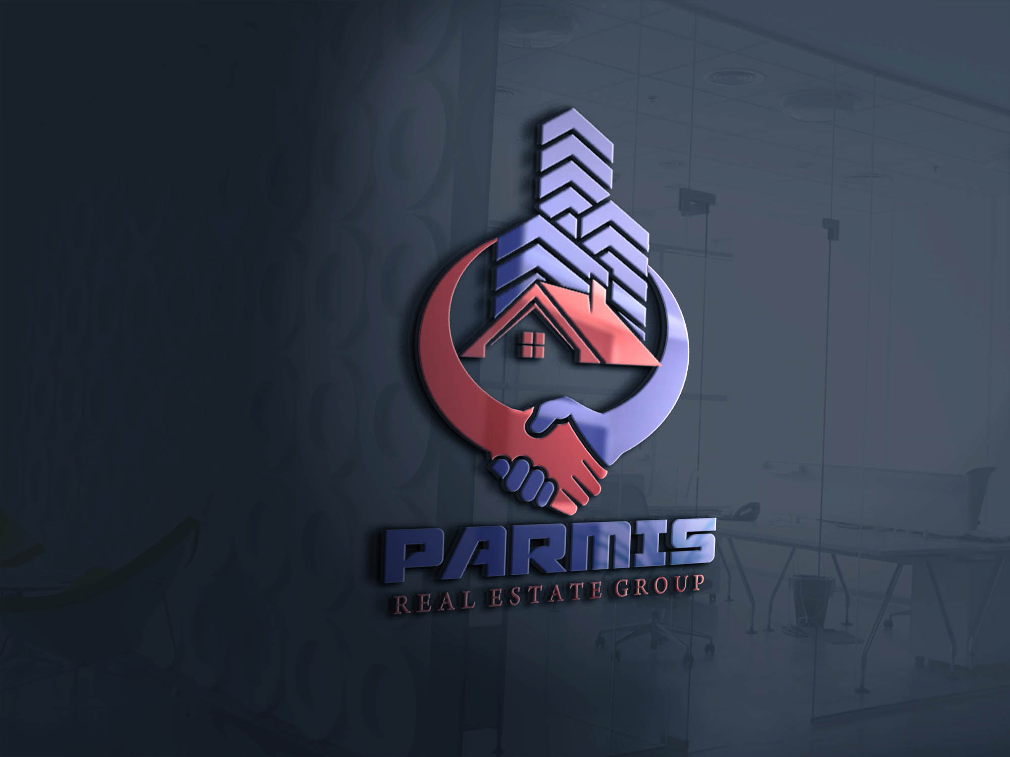 طراحی لوگومشتری عزیز املاک پارمیس